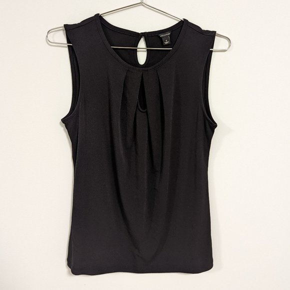 Ann Taylor Keyhole Button Top, Black, Women's S - Picture 1 of 5